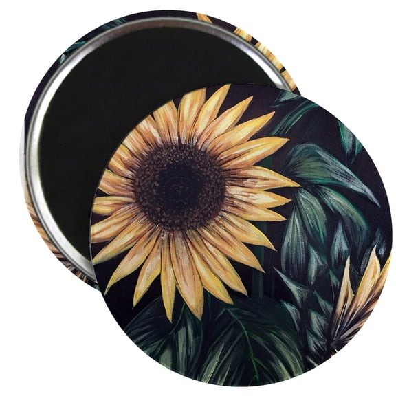 CafePress - Sunflower Life Magnets - 2.25" Round Magnet, Refrigerator Magnet, Button Magnet Style