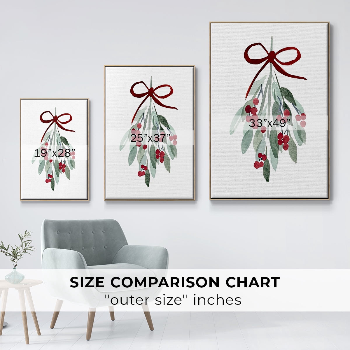 Come Across II - Framed Gallery Wrapped Holiday Canvas - 25 x 37 - Natural Wood Frame