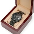 thumbnail image 6 of I Hooked The Best Dad Gift For Father Engraved Black Chronograph Watch, 6 of 7