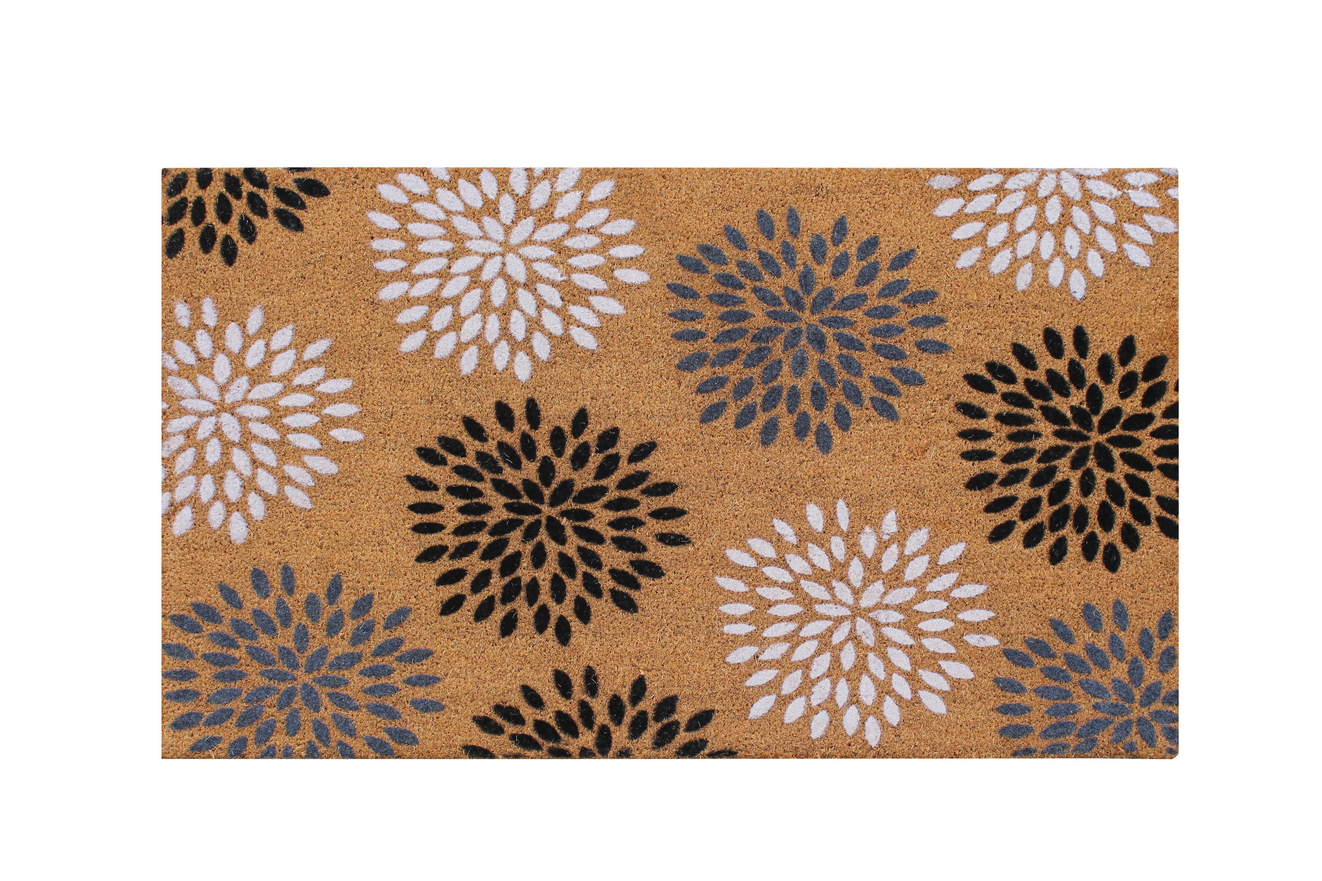 First Impression Vinson Coir Entry Flocked Doormat, Large Size (24 x 36