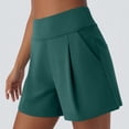 thumbnail image 5 of Miluxas Women's High Waisted Pleated Shorts Lightweight Flowy Casual Wide Leg Shorts with Pockets Comfy Summer Shorts for Yoga Workout Army Green, 5 of 7