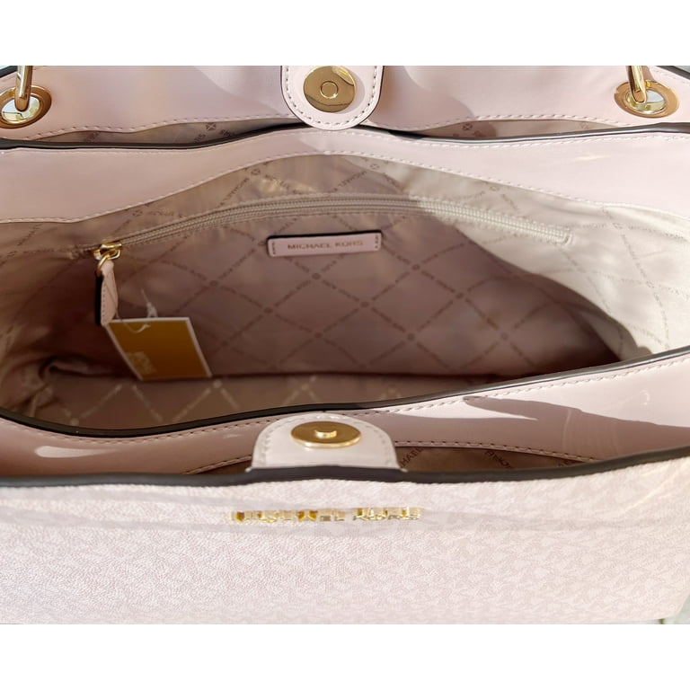 Michael Kors Trisha Large Triple Gusset Compartment Shoulder Bag Rose Pink