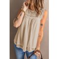 thumbnail image 2 of ABPHQTO Camiseta sin mangas de lunares de ganchillo color albaricoque para mujer, 2 of 5