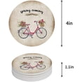 thumbnail image 1 of POGLIP Watercolor Bicycle and Flower Retro Set of 8 Round Coaster for Drinks, Absorbent Ceramic Stone Coasters Cup Mat with Cork Base for Home Kitchen Room Coffee Table Bar Decor, 1 of 5