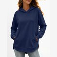 thumbnail image 2 of Nestiefly Women's Modal Soft Oversized Hoodies Long Sleeve Hooded Sweatshirts Pullover Top with Kangaroo Pocket Dark Green S, 2 of 6