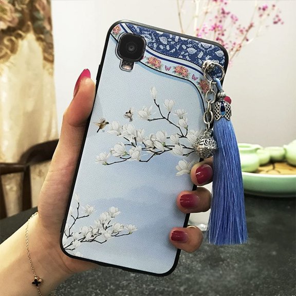 HBH-Phone Case For TCL A3/A509DL, TPU Anti-knock Chinese Style Protective Back Cover Tassel Dirt-resistant Soft case Waterproof Anti-dust Durable Shockproof Silicone Bell