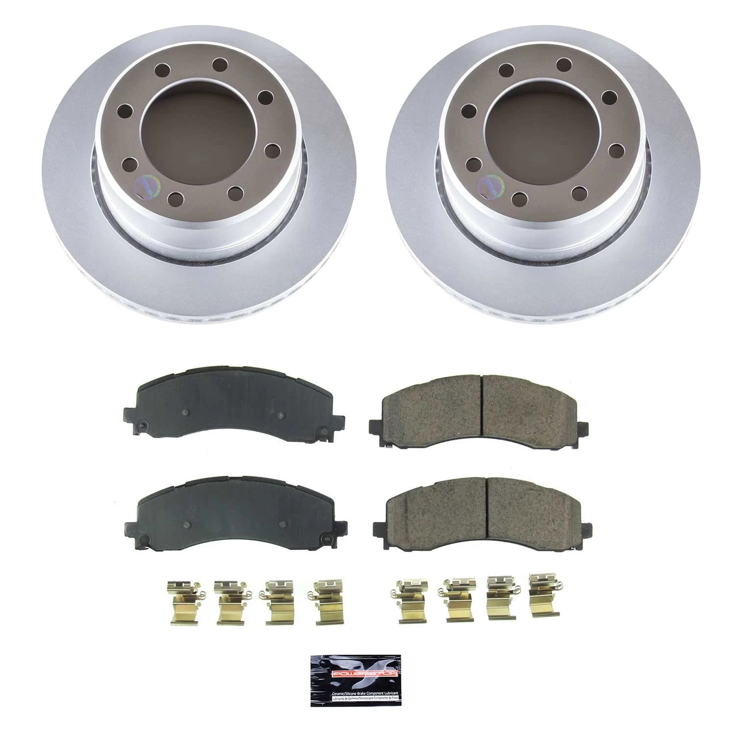 Power Stop Rear Geomet Coated Brake Rotor and Pad Kit CRK8641