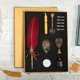 thumbnail image 1 of de caligrafía - 5 puntas de acero inoxidable, pluma estilográfica de latón antiguo, pluma estilográfica y estuche - accesorios reemplazables - para escribir escritura antigua Rojo vino Sailing  Electrónica, 1 of 1