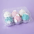 thumbnail image 4 of Roofei 6 Compartment Plastic Disposable Cupcake Container, Takeout Container, Cupcake Carrier - Set of 12, 4 of 5