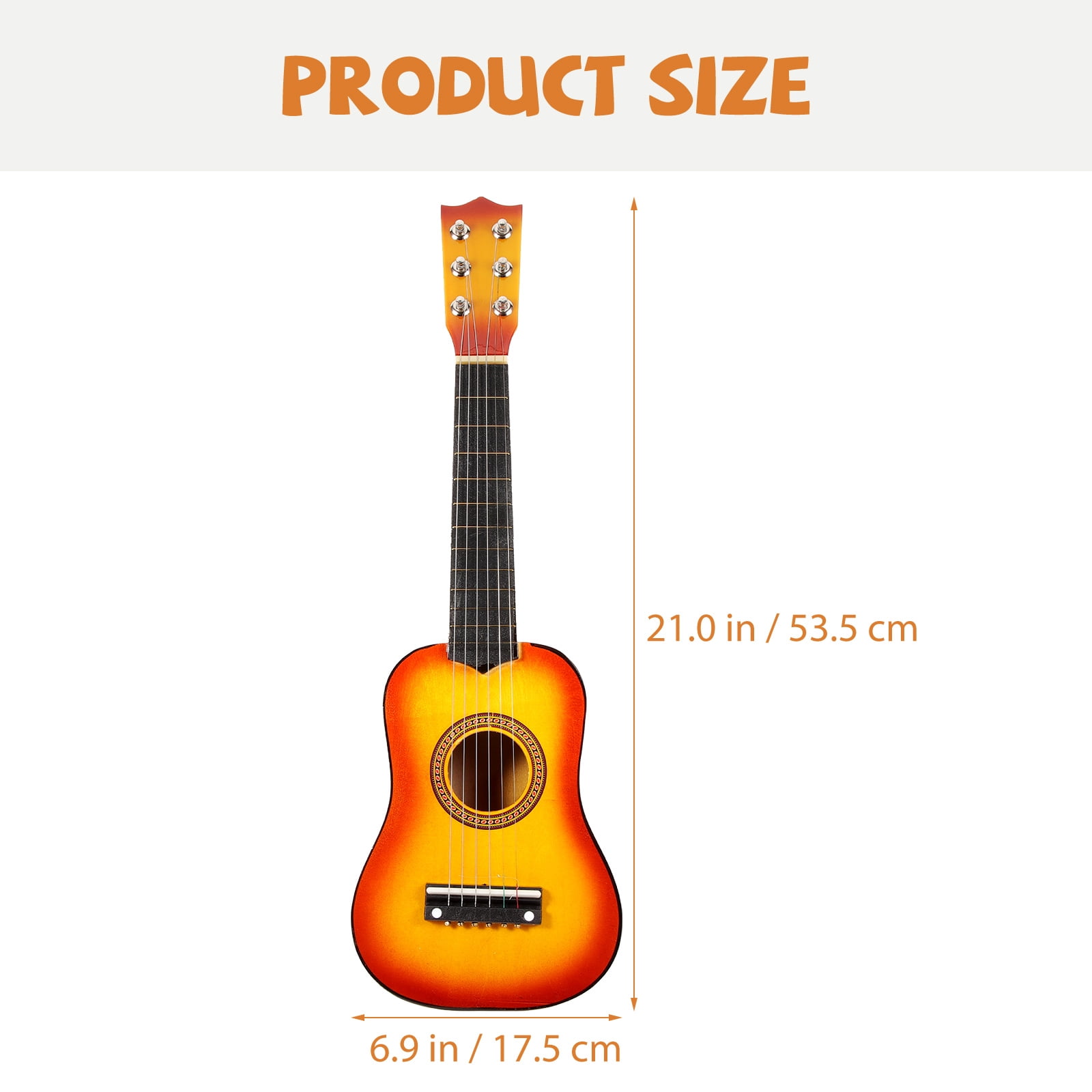 Nestingho 21 Inch Acoustic Guitar Small Size Portable Wooden Guitar for Children Kids (Sun Color)