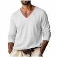 thumbnail image 2 of Xuniizn Mens Long Sleeve Shirts Solid V Neck Pullover Casual Loose Basic Sweatshirts Plus Size Soft Cozy Lightweight Sweater Tops, S-3XL, 2 of 6