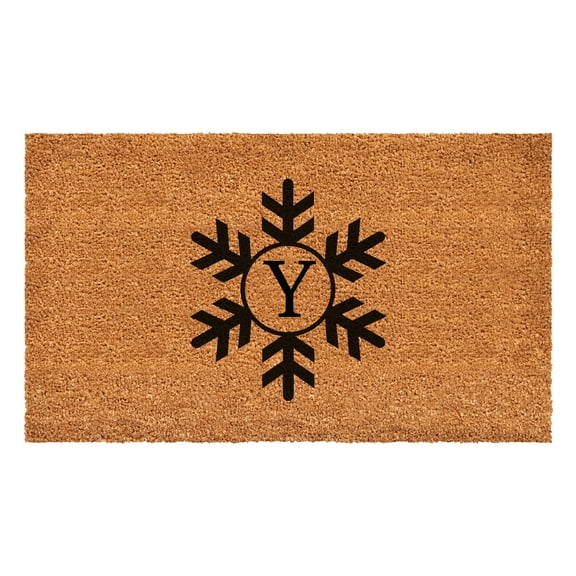 Snowflake Monogram Doormat, 36" x 72" (Letter Y)
