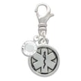 thumbnail image 2 of Delight Jewelry Silvertone Round EMT Star of Life - Silvertone Clip on Charm with Clear Crystal Drop, 2 of 4