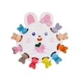 thumbnail image 2 of Set de mini clips para conejitos de Pascua | 10 accesorios coloridos de cartón para el cabello – Plástico multicolor | Regalo de fiesta de Pascua con conejitos, estrellas, formas de corazón,, 2 of 6