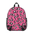 thumbnail image 3 of Black and Pink Leopard Print Backpack for School, Cute School Bag with Adjustable Shoulder Straps and Padded Back, 13.8"x11.4"x6", 3 of 5