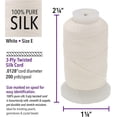 thumbnail image 4 of The Beadsmith Pure Silk Cord – White, Size E (0.325 mm), 200 Yards (600 ft), 1/2 oz Spool, 4 of 8
