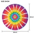 thumbnail image 6 of Rainbow Tie Dye Ray Circle Pattern Round Tablecloth 60"x60",Wrinkle Wipeable Table Cloth for Kitchen Dining Room Picnic Patio Party, 6 of 6