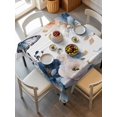 thumbnail image 6 of Vintage Blue Floral Table Cloth, Waterproof Tablecloth for Square Tables, Farmhouse Watercolor Flower Butterflies Reusable Washable Fabric Table Cover for Restaurant Kitchen Dining Tables 54"x54", 6 of 9