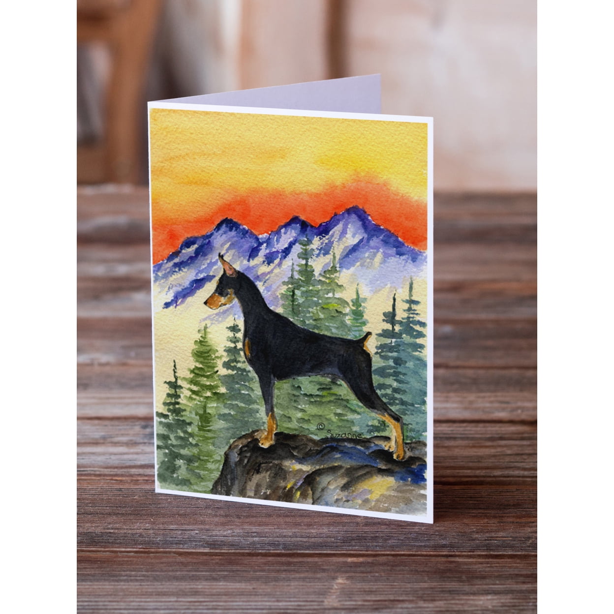 Doberman Greeting Cards and Envelopes Pack of 8
