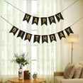 thumbnail image 1 of Black Happy Birthday Banner With Glitter Gold Letters, Happy Birthday Banner For Party Decorations, Swallowtail Flag Happy Birthday Sign, Gold Happy B, 1 of 3