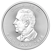 2026 1 oz Canada 9999 Fine Silver Maple Leaf $5 Coin BU