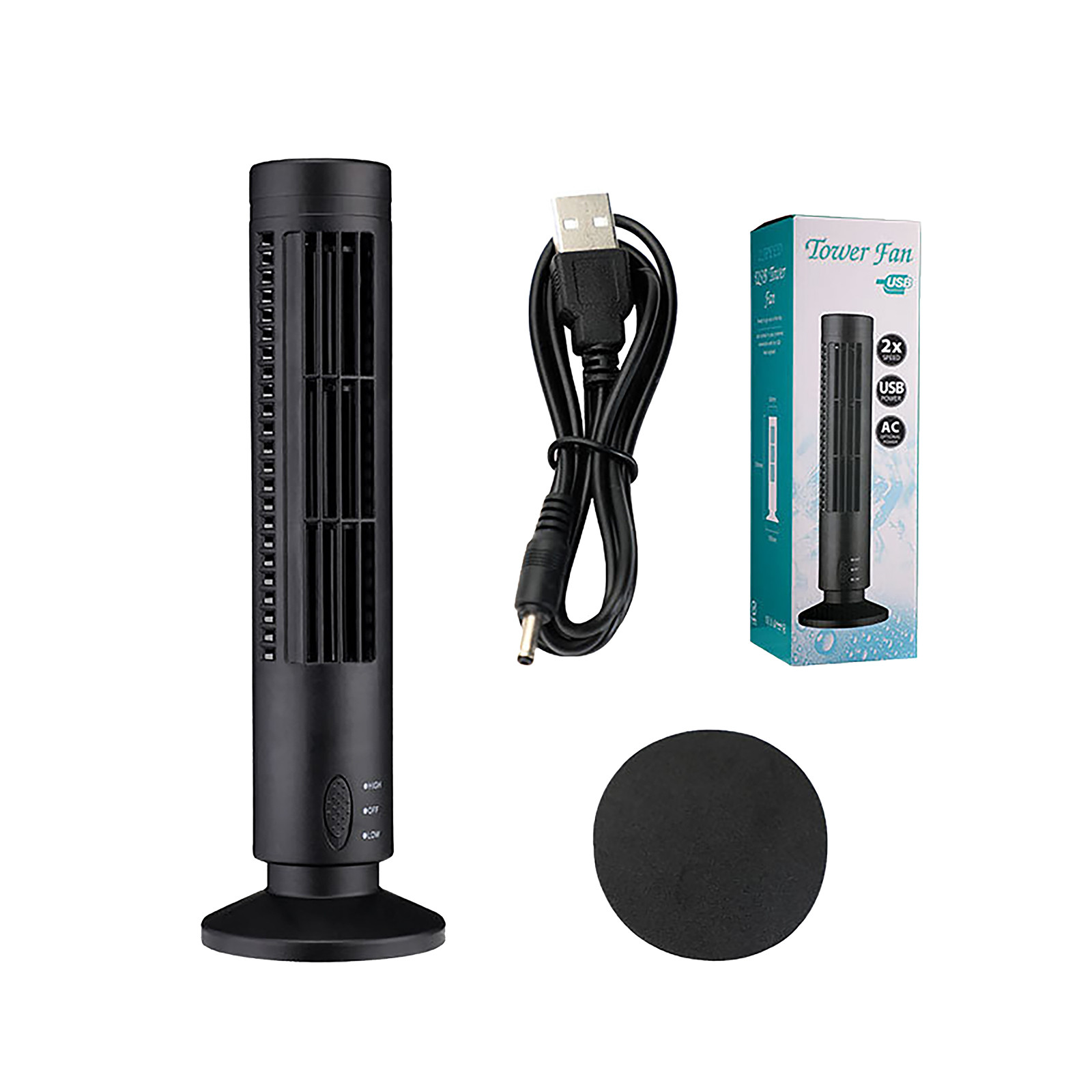 Wovilon Tower Fan for Bedroom, 24ft/s Velocity Quiet Cooling Fan, 90° Oscillating Fans for Indoors, Table Fan, Bladeless Fan, Standing Floor Fans, White - image 4 of 6