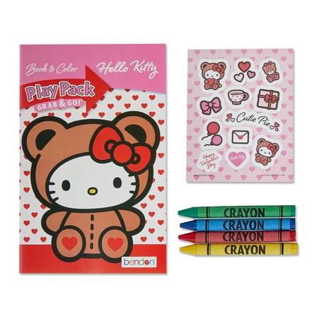 Hello Kitty Valentine's Day Grab & Go Play Pack, 24-Page Mini Coloring Book - Kids Activity by Bendon