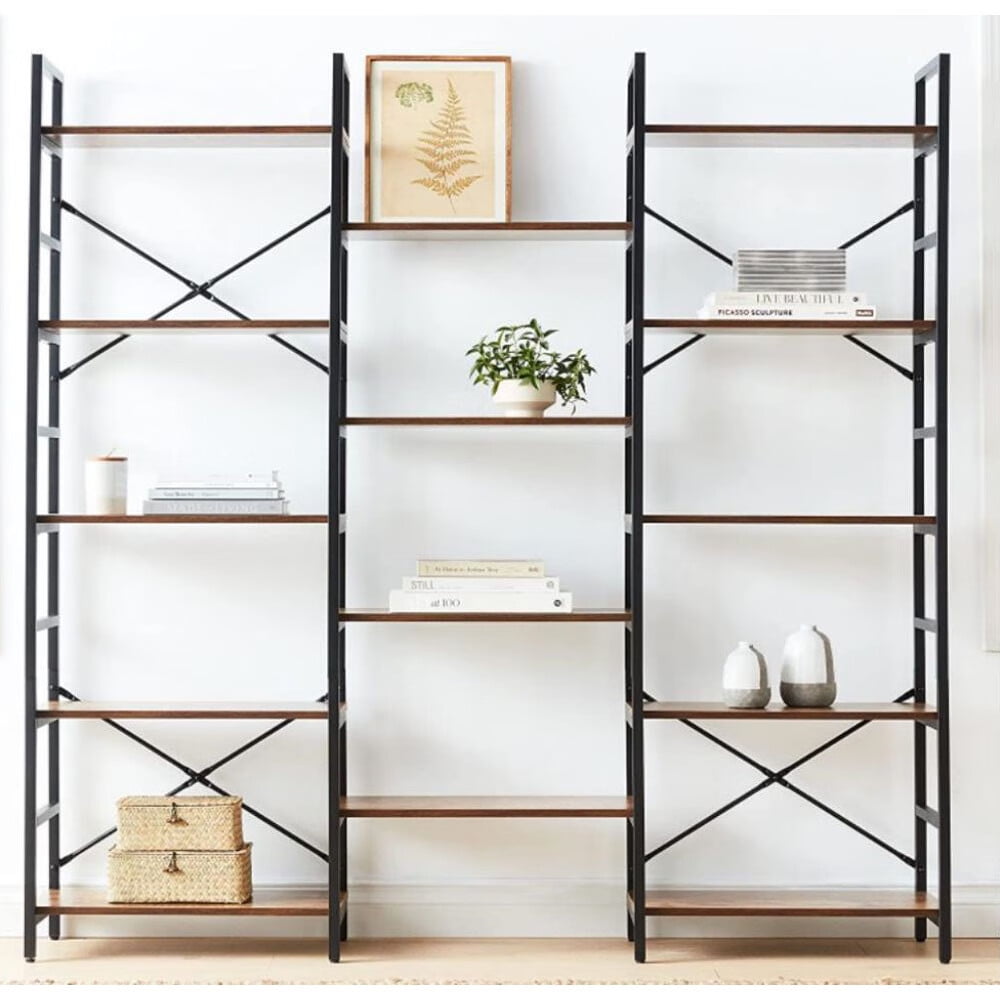 Bookcases and Bookshelves 5 Tier Industrial Bookshelf, Large Etagere