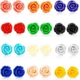 thumbnail image 1 of 12 Pairs Assorted Colors Resin Rose Flower Earring Studs Set Stainless Steel Post,Nickel-free, 1 of 7