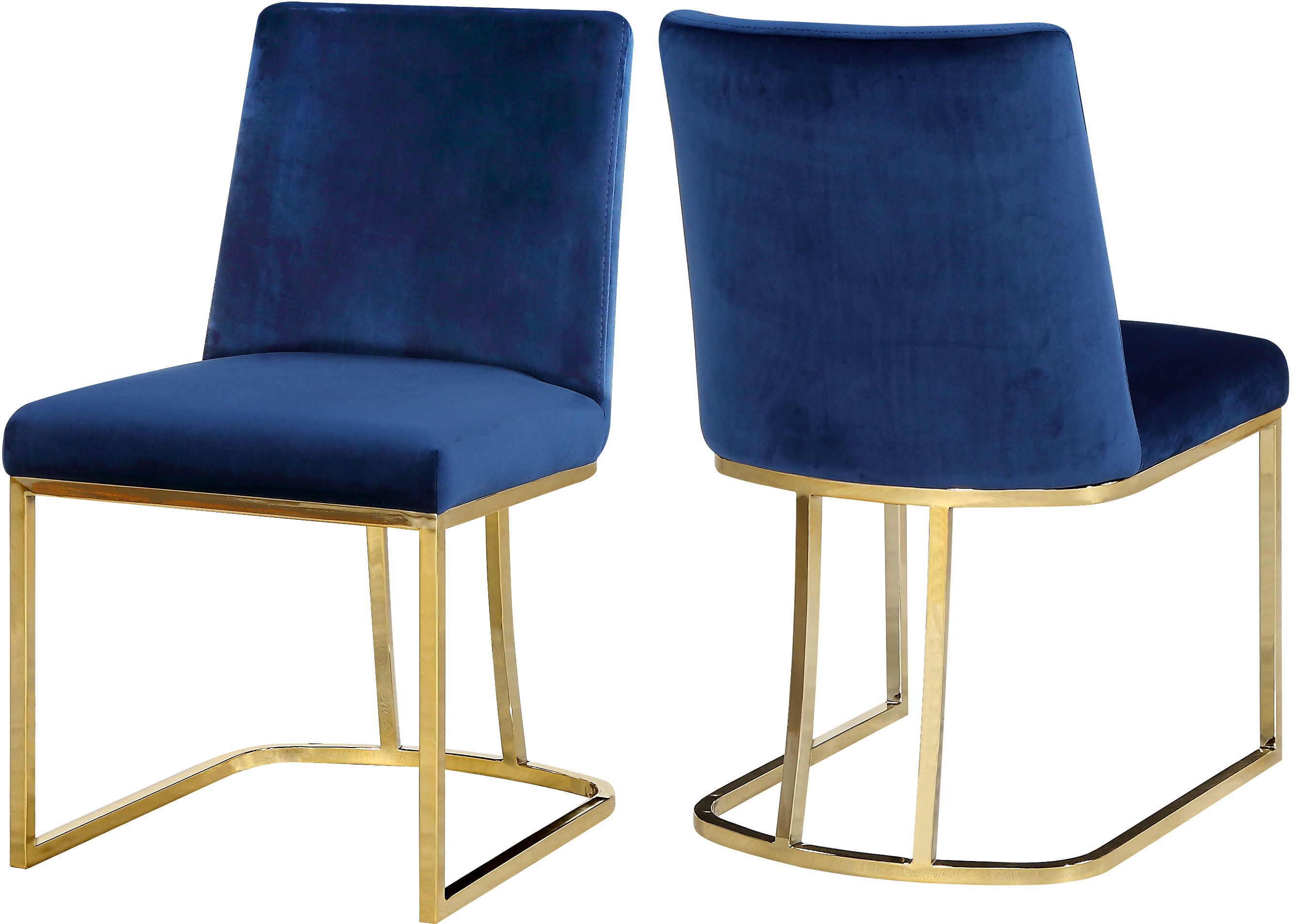Heidi Navy Velvet Dining Chair, Set of 2ColorNavy Velvet,FinishGold