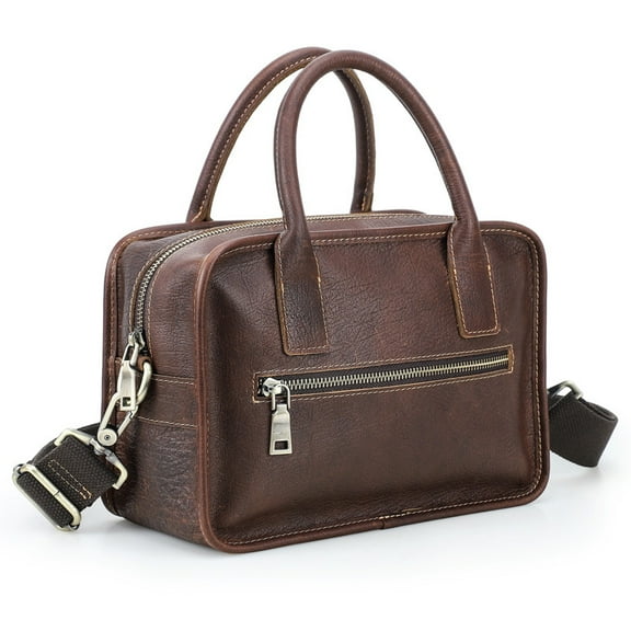 Genuine Leather Men's Crossbody Bag Top Layer Cowhide Top-handle Bag Men's Shoulder Bag