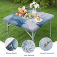thumbnail image 4 of Blue Gold Marble Pattern Square Fitted Tablecloth with Elastic Edge,Square Table Cover,Washable Elastic Table Cover for Home Kitchen Party Decor 34"x34", 4 of 6