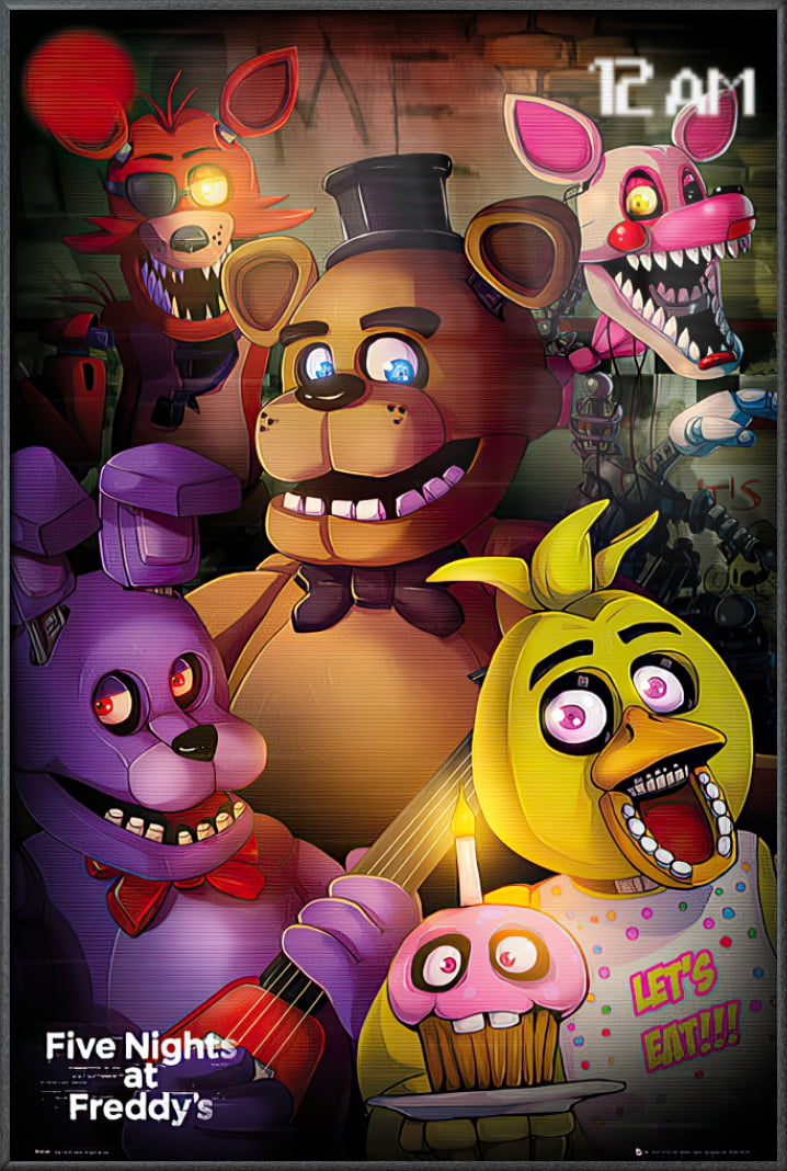 Fnaf Five-night-At-Freddys Anime Game Poster and Print Canvas