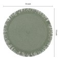 thumbnail image 3 of Unique Bargains Rustic Tassel Place Mats Set of 6 for Dining Table Decor Green 15x15in, 3 of 6