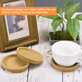 thumbnail image 4 of Uxcell 4Pack Posavasos de Corcho Redondos, 103mm/4" Posavasos de Bebida de Corcho con Bisel de 18mm de Altura Resistente al Calor, 4 of 5