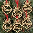thumbnail image 3 of 6Pcs Christmas Decorations Wooden Ornament Xmas Tree Hanging Tags Pendant Decor, 3 of 6