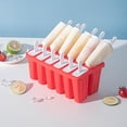 thumbnail image 4 of Moldes Para Paletas Bandeja de moldes de paletas de hielo de bricolaje para el hogar para hacer helados de silicona (rojo de 12 celdas) Ndcxsfigh Libre de BPA, 4 of 7