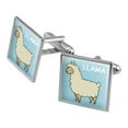thumbnail image 1 of Llama Cartoon Square Cufflink Set - Silver or Gold, 1 of 5