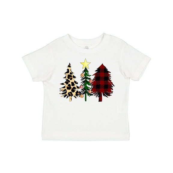 Inktastic Three Christmas Trees in Plaid and Leopard Print Boys or Girls Toddler T-Shirt