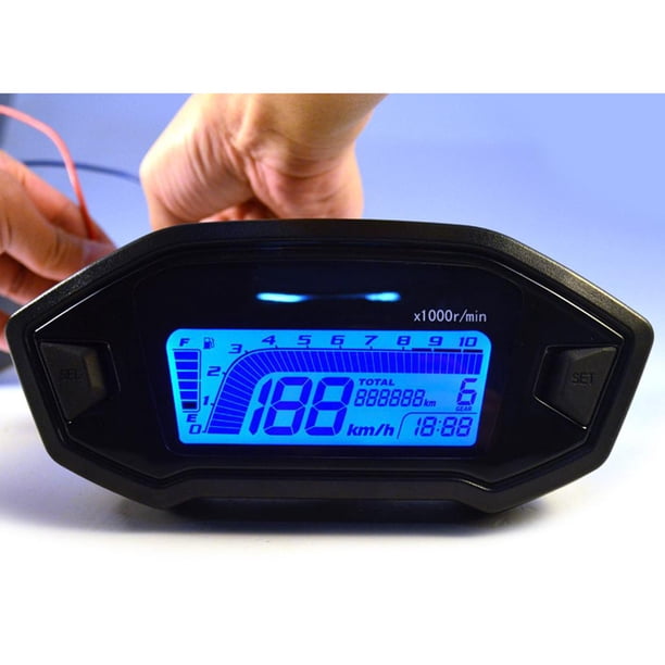 Reloj Digital funciones de Motocicleta Indicador de Velocímetro LCD Partes Universales para Moto DYNWAVEMX Tacómetro con velocímetro LCD
