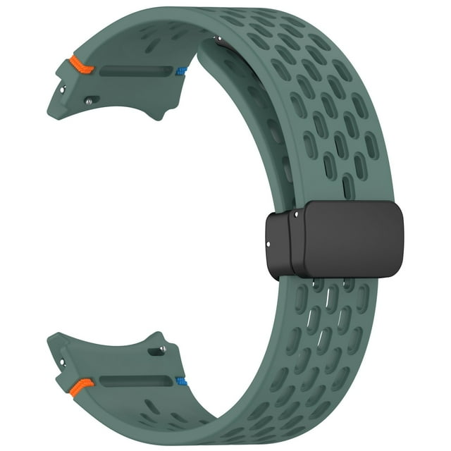 BotaniNest 22MM FE Silicone Sports Watch Band With Fold Over Clasp Breathable Hole Design