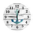 thumbnail image 1 of Reloj de pared con decoración rústica de 10 pulgadas con ancla azul náutica, silencioso y sin tictac, estilo rústico retro campestre, decorativo para sala de estar, cocina, hogar, baño y dormitorio, 1 of 7