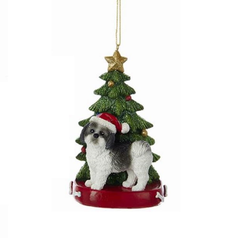Shih Tzu Christmas Tree Ornament Black