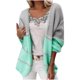 thumbnail image 2 of Puntoco mujeres Casual sólido tejido empalme colores contrastantes cárdigan manga larga suéteres tops Flash selecciones Puntoco Puntoco-5250, 2 of 8