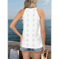 thumbnail image 6 of High Neck Sleeveless Halter Tank Tops White S, 6 of 7