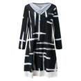 thumbnail image 3 of Robe Écharpe en Solde pour Femmes, Bouton Fausse Robe Deux Pièces Imprimé Fleuri Manches Longues Robe Fête Vacances Robe Décontractée Noire TG, 3 of 5