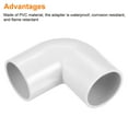 thumbnail image 4 of Unique Bargains PVC Conduit Coupler 90 Degree Elbow Fittings 25mm Change Direction Hose Electrical Conduit Pack of 10, 4 of 5