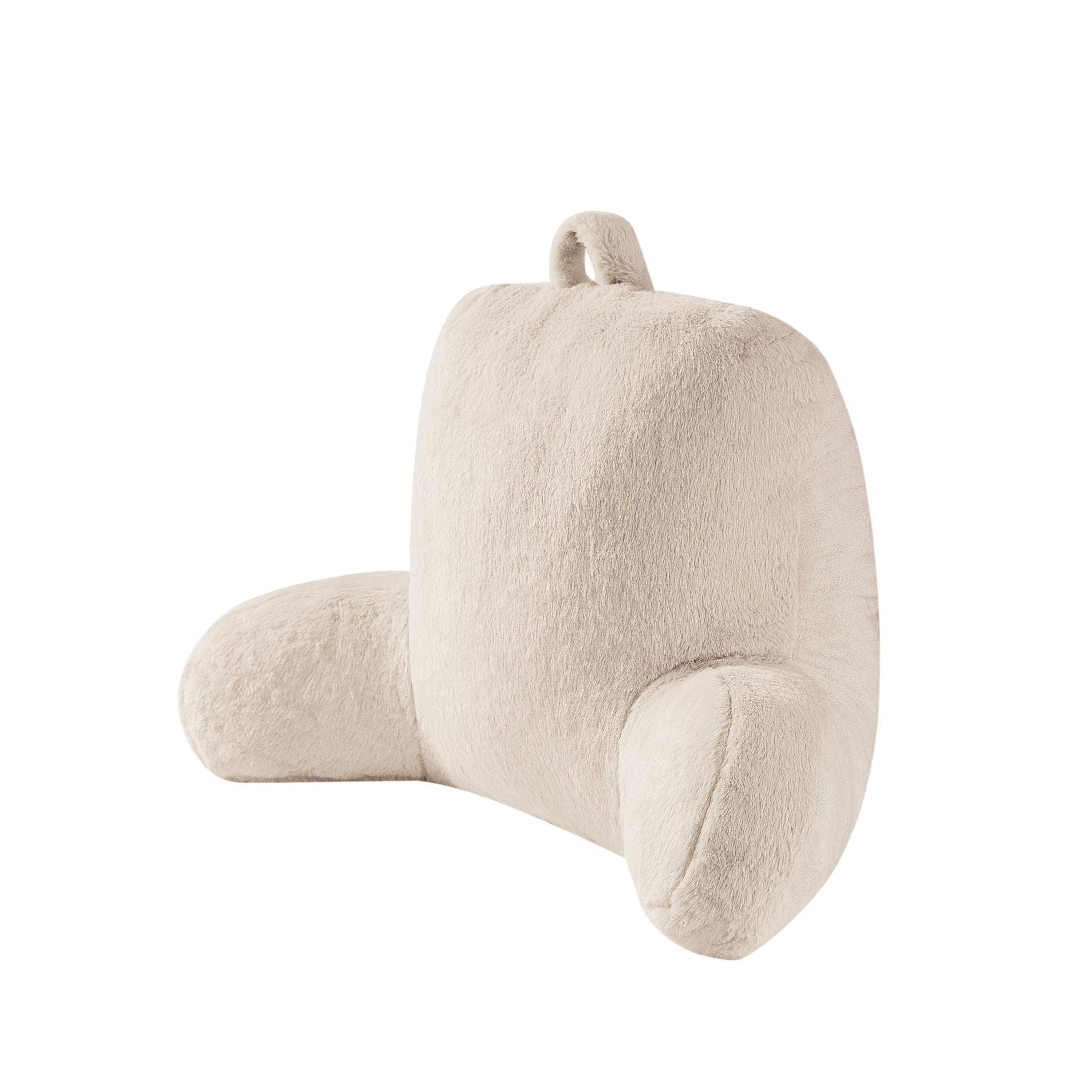 Mainstays Faux Fur Plush Backrest Pillow, Specialty Size, Papyrus Beige