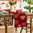 thumbnail image 6 of chaungfeng Valentine's Day Love Heart Table Runner, Valentine Red Table Runner with Heart Pattern, for Mother's Day Wedding Anniversary Holiday Decoration 13x72 Inches, 6 of 7