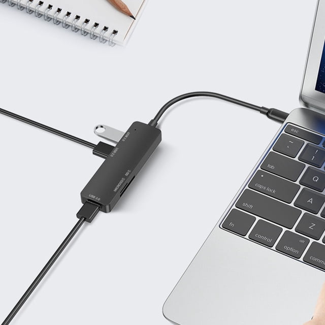 unbranded 1Ud Hub USB Tipo C Para Computadora Con Material Premium Y Portátil En Negro